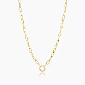 Paperclip Chain Necklace + Charm Holder
