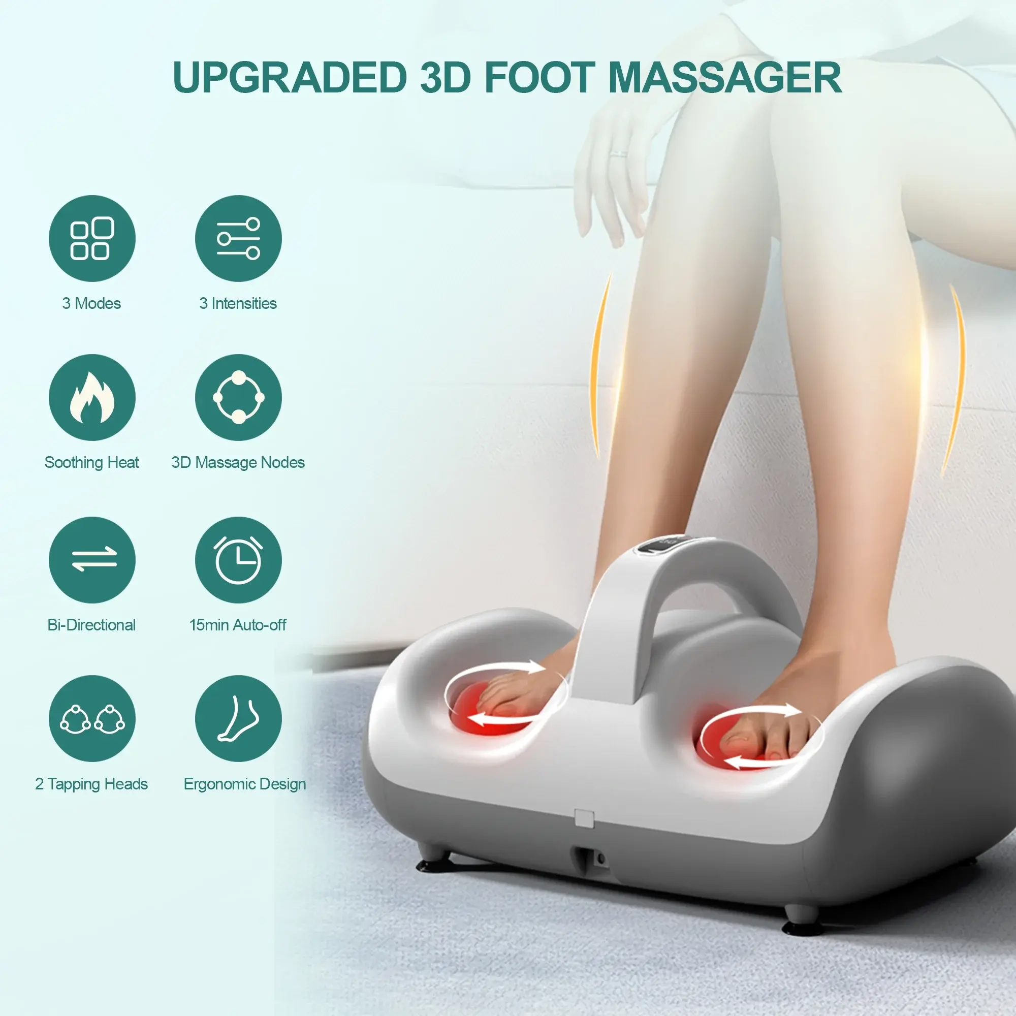 Foot Vibration Massager with Heat Option for Calf and Foot Therapy - Multi-Function Shiatsu, Rolling, and Foot Vibration Massager with Heat Option for Calf and Foot Therapy - Multi-Function Shiatsu, Rolling, and