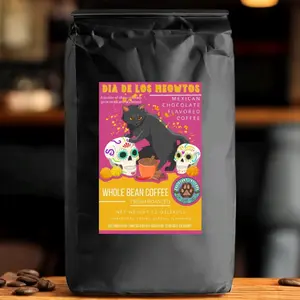 Coffee Beans Dia de Los Meowtos Whole Bean 12 oz. Fresh Roasted Coffee