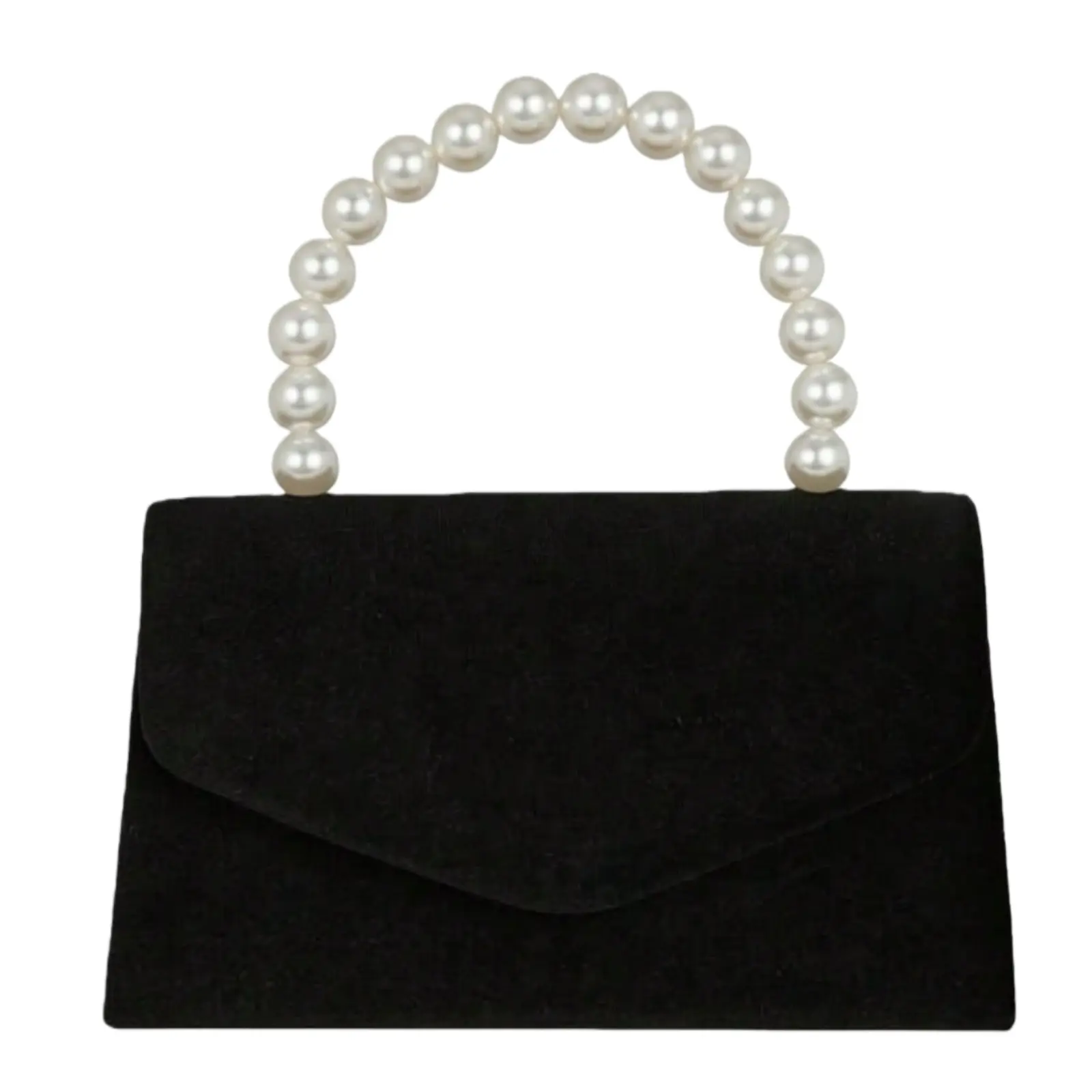 Women's Romantic Faux Pearl Luxury Velvet Evening Clutch Bag - Chain Shoulder, Elegant, Luxury-Inspired Pearl Bag Women's Clutches & Wristlets for Formal Events, Valentines, Wedding Essentials, Chain Shoulder Women's Clutches & Wristlets