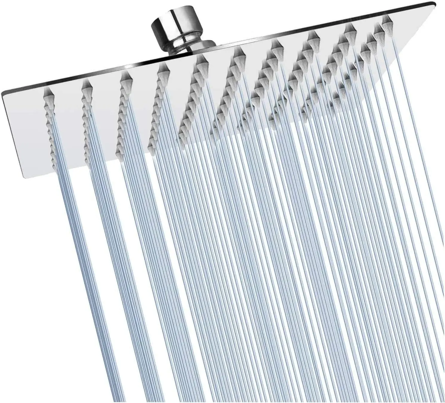 Square 6 Inch Stainless Steel Shower  High  Rainall Shower  Chrome Ultra Thin Design-  Boosting with  Nozzle Easy to Install