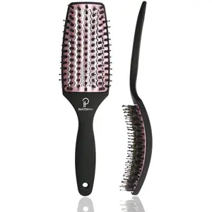 Inatekpro Rose Gold Boar Bristle Brush - Medium Vented for Fast Drying