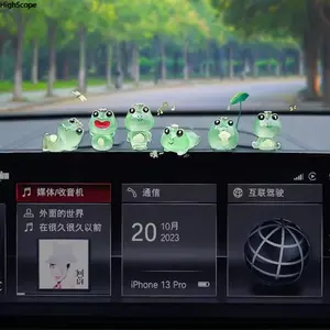 Luminous frog car ornaments Internet celebrity jewelry Cute decorations in the car Center console decoration Car supplies