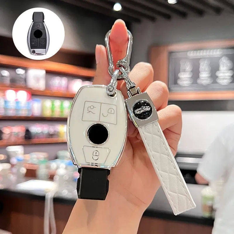 Mercedes-Benz Key Cover Set, Key Fob Protector, Key Fob Shell, Car Key Holder, Soft Tpu Material Compatible with A/c/e/s/g Models, Durable Car Accessory for Secure Protection, Car Key Accessories