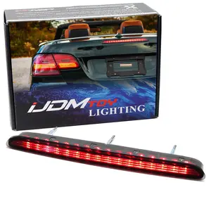 iJDMTOY OE-Spec Black-Out Smoked Lens Full LED Trunk Lid Third Brake Light Bar Assembly For BMW 2010-2013 E93 3 Seies Convertible ONLY