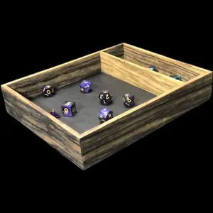 Handcrafted Black Limba Wood Dice Tray for DnD and Pathfinder