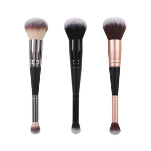 Popular double-ended blush brush, multifunctional makeup brush for contouring, highlighting, and blending, ultra-soft