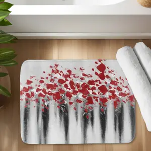 360 stand Red Little Peas Contemporary Abstract Bath Mat, 17x24 in, Modern Minimalist Home Decor Essential, Bathroom Accessory, Microfiber Cloth Home Supply, Bathmat, Home Supplies