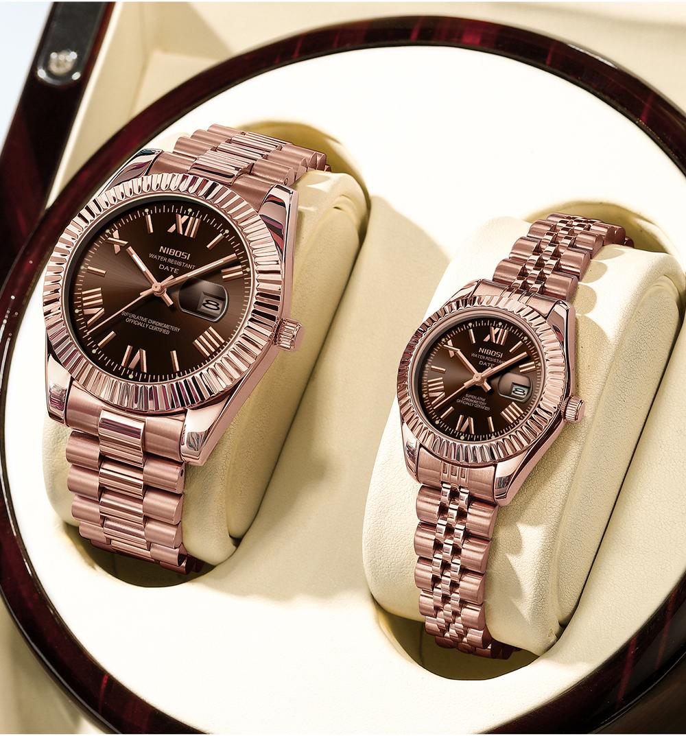 NIBOSI Rose Gold Women's Watches with Date Stainless Steel Luxury Ladies Watches with Small Writs Watches for Women Waterproof Elegant Dress Quartz Analog Women's Wrist Watches Reloj de Mujer