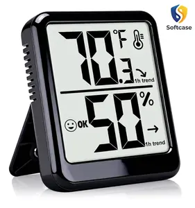 Room Thermometer Indoor Hygrometer Humidity Meter Gauge Digital Temperature and Humidity Sensor Monitor for Home Office House Pets Plants - AAA Battery Included