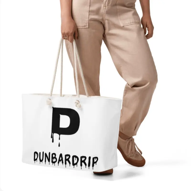 DunbarDrip Oversize Tote Bag Handmade with Unique Drip Design and Durable Rope Handles for Everyday Use
