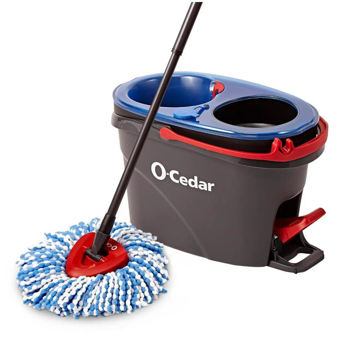 O-Cedar Rinse Clean Mop Kit - Adjustable Triangle Microfiber Hardwood Floor Mop with Hands-Free Cleaning Functionality, Cleaning Floor Mop
