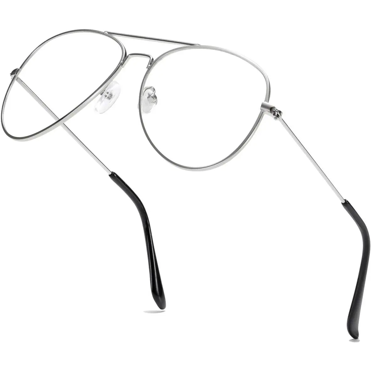 Clear Aviator Glasses Lens Premium Classic Metal Frame Eyeglasses