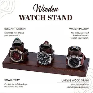 Bimoha Watch Box Case Organizer Display for Men, Wooden Black Watch Box Organizer For Men with watch holder, Gift for Father's Day, for Christmas, for your love,... (N02) Black