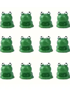20pcs Colorful Green Resin Frog Ornaments, Cute Little Frog Accessories, Perfect For DIY Fairy Gardens, Home Decoration, Car Dashboards And Outdoor Celebrations, Interesting Little Ornaments