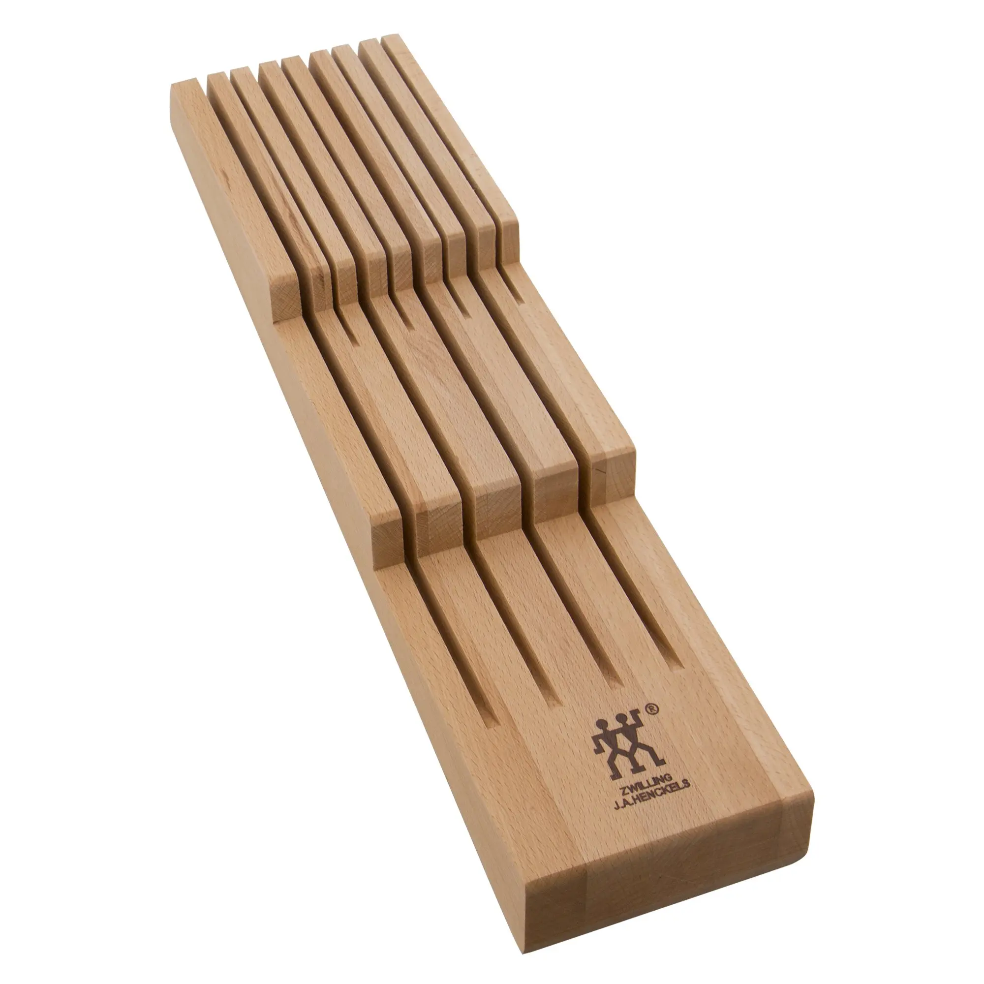 ZWILLING Beechwood In-Drawer Knife Organizer, 8 Compact Slots with Adaptable Trays, Sturdy Space-Saving Kitchen Storage Solution for Home Use