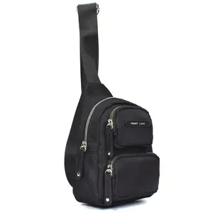 HEARTLOVE2024 Men's Casual Plain Letter Design Zipper crossbody Bag with Adjustable Straps, 2024 Vacation Wear, Back-to-School Multi-Purpose Day Chest Bag, Stylish High Quality Bag, School supplies, Cross straps, Airport wear baggu cloud bag