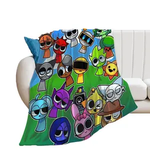 Funny Blanket Sprunki Blanket Warm for Sofa Bed Girls Boys