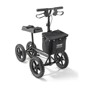 Father's Day Gift VEVOR Knee Scooter, Foldable & Height-Adjustable Steerable Knee Walker, Aluminum Leg Recovery Scooter with 12" All-Terrain Wheels, Dual Brakes, Ideal for Broken Ankle Foot Injuries, 350LBS