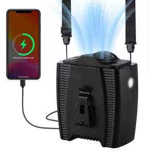 Portable Wireless Waist Fan, 10000mAh USB Rechargeable Waist Fan, Long Endurance Cooling Fan, 5-speed Fan for Outdoor Camping Travel
