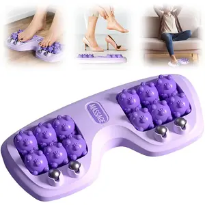 Portable Double Foot Massage Roller, Techniques for Tight Muscles & Sore Feet and Improved Circulation, (Purple)