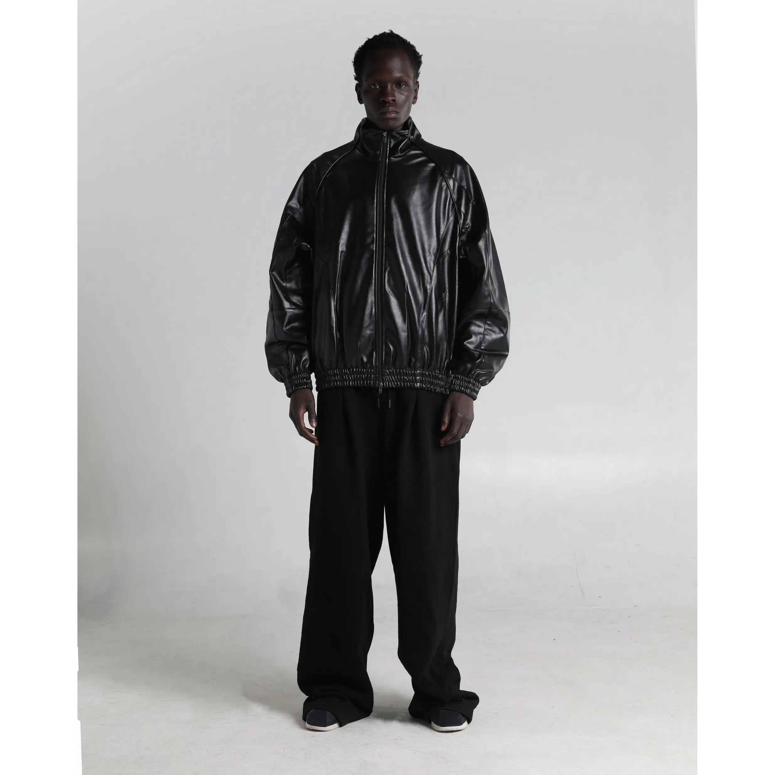 PU Leather Track Jacket