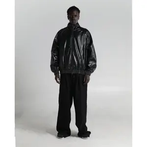 PU Leather Track Jacket