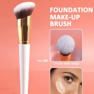 Large Foundation Brush - Circular Angled Head for Seamless Contouring & Blending - 1pc Essential Tool for Home Styling