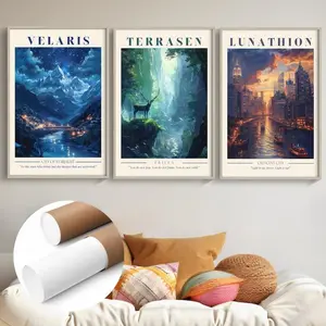 Throne of Glass ACOTAR Crescent City Poster Set, Maasverse Fantasy Bookish Wall Art Decor for BookTok Reading Nook