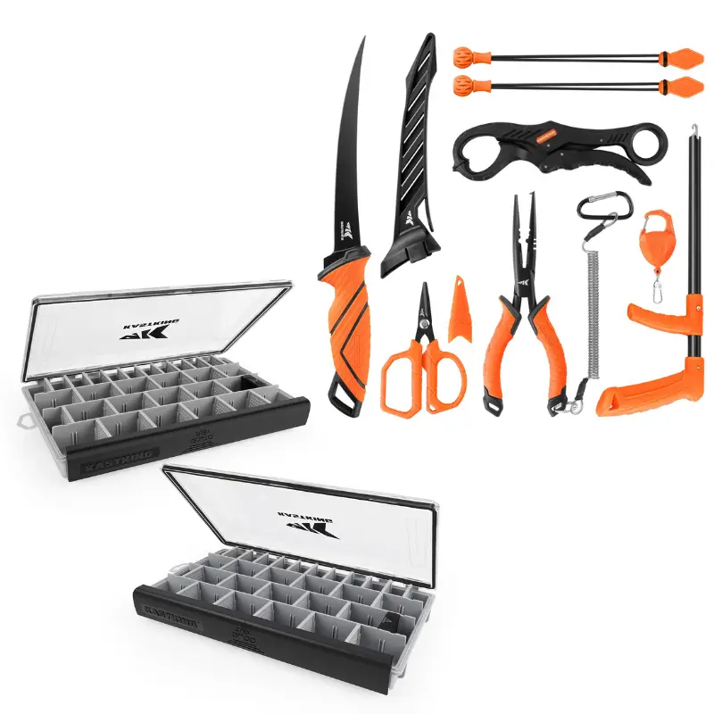 8pc fishing tool kit+3600(2 pack)-Black