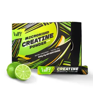 WILD FIELD HEALTH 3-in-1 Creatine Monohydrate Stickpack - With Zinc and Magnesium - 4g Micronized powder per packet - lime flavor - Fitness Supplement