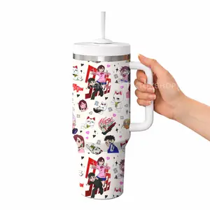 Dandadan Okarun Momo Ayase Tumbler With Handle 40oz, Stainless Steal Leak Proof Keep 12h Icing Anime Manga Gift For Fan