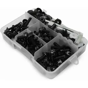 Worldmotop Fairing Bolt Kit Screws Fasteners Universal Compatible with Yamaha Honda Kawasaki Suzuki BMW,Fairing Bolt Kits Metric Bolts and Nuts Kit(Black)