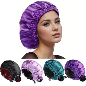 Adjustable Double Layer Satin Bonnet for Sleeping, Perfect Silk Cap for Natural & Curly Hair, Luxurious Hair Protection While You Sleep