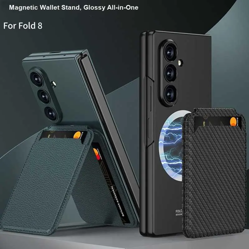 For Samsung Galaxy Z Fold 8 Ultra Phone Case Multifunctional Detachable Card Wallet Magnetic Stand Card Holder Protective Cover HNO70PL