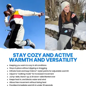 Outdoor Windproof Lower Body Warmth Blanket for Wearable Use Thigh-Wrapping Insulated Blanket with Convenient Velcro