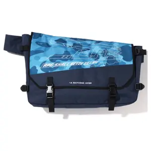 Bape Messenger Bag Honeycomb Blue Camo