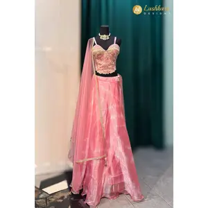 Lushkara Blush Pink Embroidered Lehenga Set