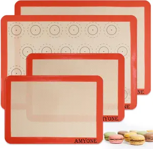 Silicone Baking Mats Set – 4 Pack Non Stick Reusable Liners for Half and Quarter Sheets AMYONE