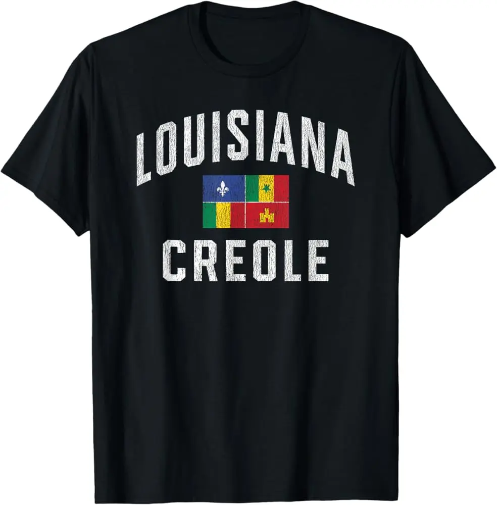 Louisiana Creole Flag Vintage T-Shirt | Unisex Cotton T-Shirt | Unique Gift Tee