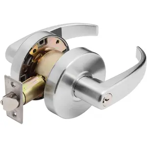 Spartan Design Grade 2 Commercial Duty Door Lever ADA, Satin Chrome Finish (Keyed Entry)