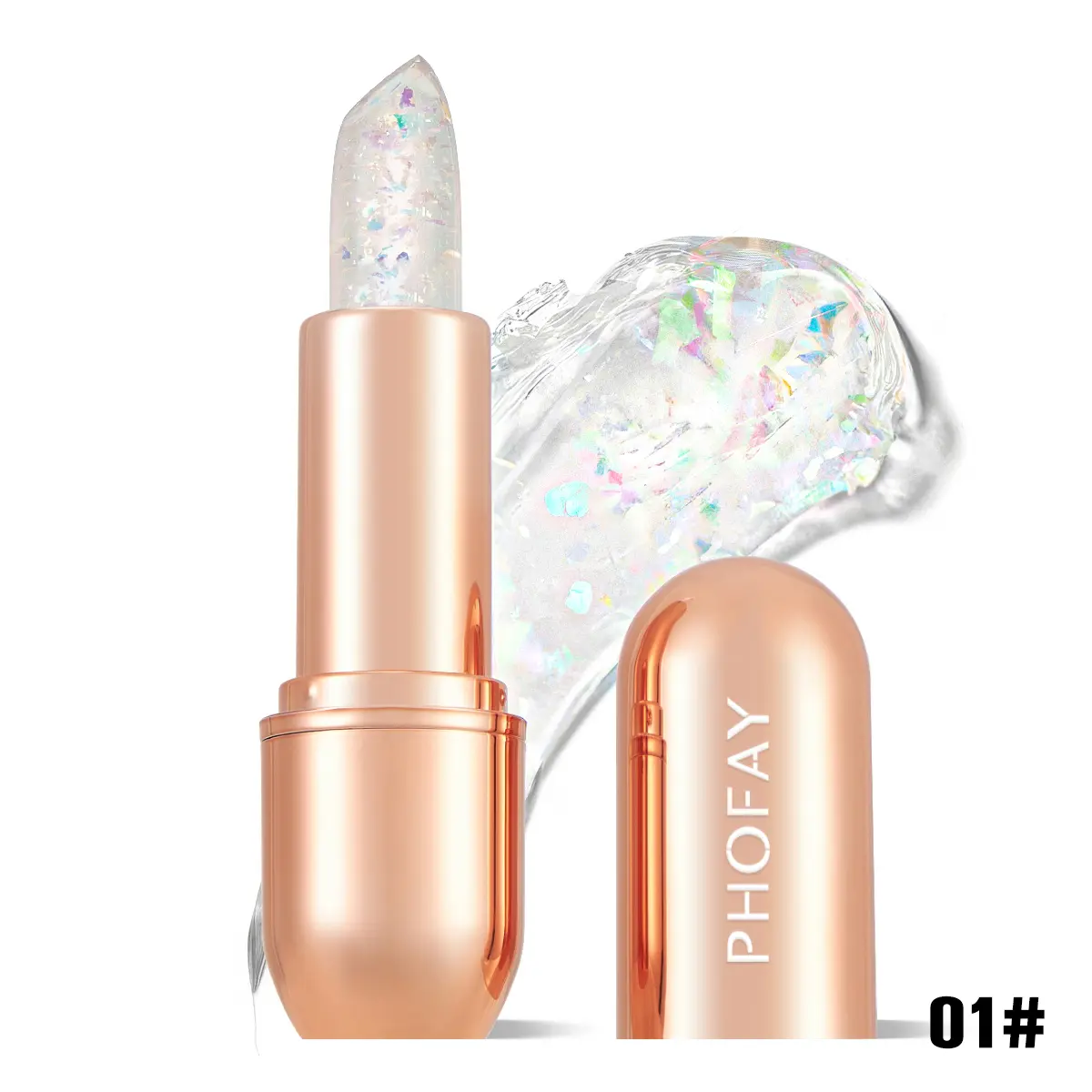 PHOFAY pH-Activated Color-Changing Lipstick - 24h Long-Lasting, Moisturizing Lip Gloss with Avocado Oil, Shea Butter, Vegan Makeup, Cruelty-Free, Transferproof, Moisture-Boosting, Glossy Lips, Acne-Prone Skin Safe Cosmetic