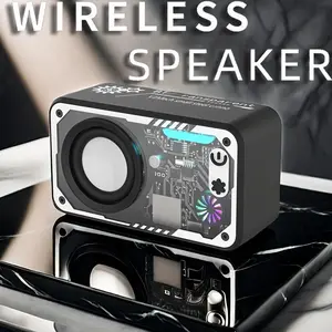 Portable Wireless Bass Speaker With Subwoofer, Stereo Speaker With Dual Speakers, Color-Changing LED Light, Support TF Card, Wireless Subwoofer Speaker For Home, Car, Outdoor Use, Perfect Christmas Gift For Outdoor Music Lovers Audio Smartphone Pink