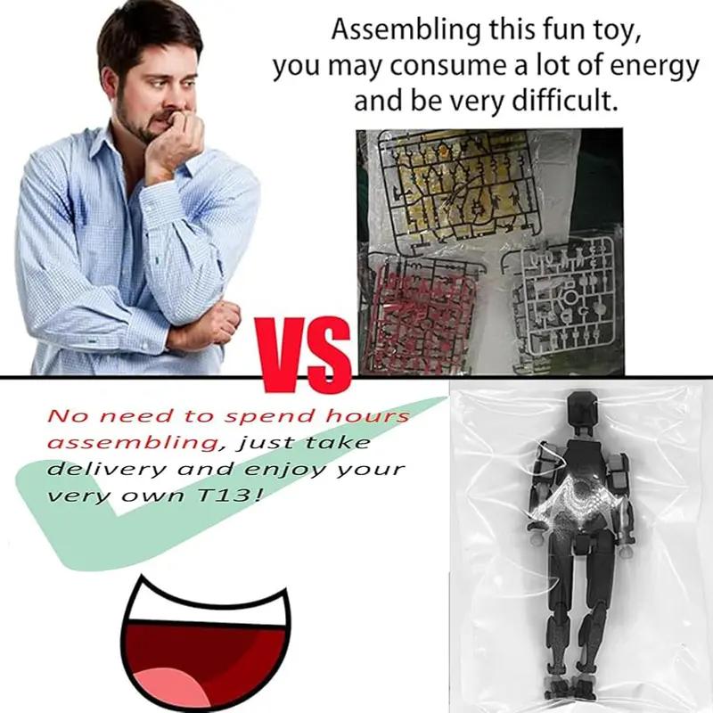 5pc DIY Assembly Completed dummy titan T 13 Action FigureMulti-Jointed Movable,Lucky Action Figures,Multi-Articular Action Figures,Desktop Decorations,CreativeGifts Craft Figurine Toyset