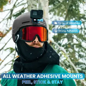 Helmet Adhesive Sticky Mounts, 4/8/12pcs Curved & Flat Attachments, 3m Mount Compatible with Gopro Hero & Dji Osmo Action Cameras, Sports Action Camera, Camera Accessories