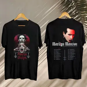 HOT SALE - Marilyn Manson Fan Shirt Marilyn Manson Fan Gift Marilyn Manson Spring Tour 20 2 Sided, Tour Music, Gift For Fan, Top Menswear Casual