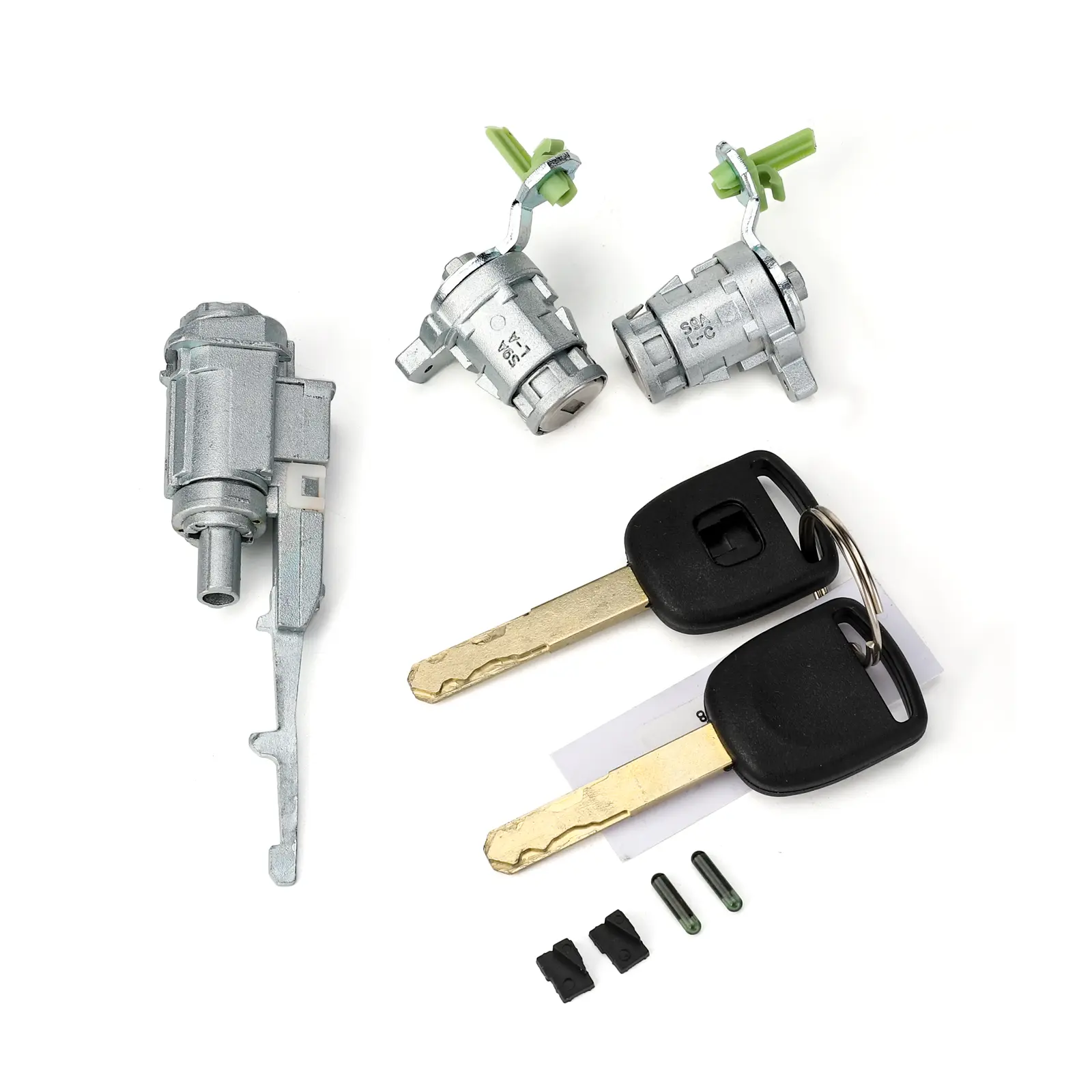 3mirrors Ignition Switch & 2 Door Lock Cylinders Security Set, Compatible with Honda Civic, CR-V, Element, OE# 72145-S73-003, 06351-TE0-A11 Auto Key Component, Security Lock