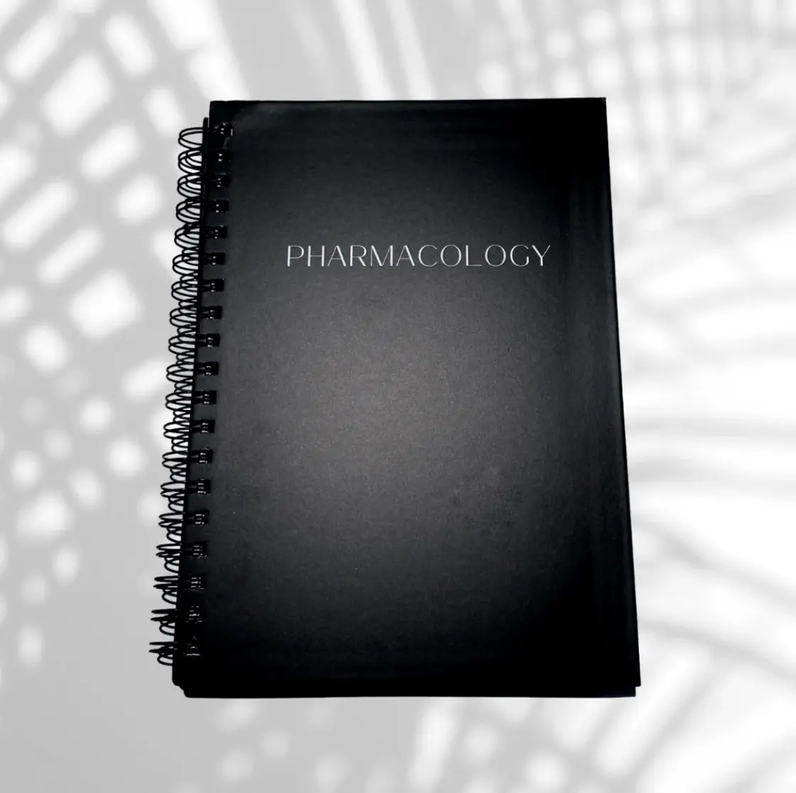 Black Pharmacology Nursing School Journal with 200 Fill-in Templates and Spiral Binding