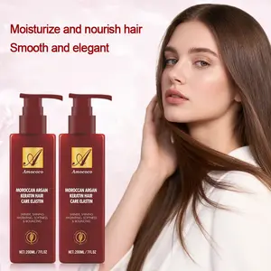 Amococo Moroccan Argan Keratin Hair Elastin Red 200ml For Frizzy Dry Hair Instantly Smooth Shiny No Rinse Needed Moisturize Nourish