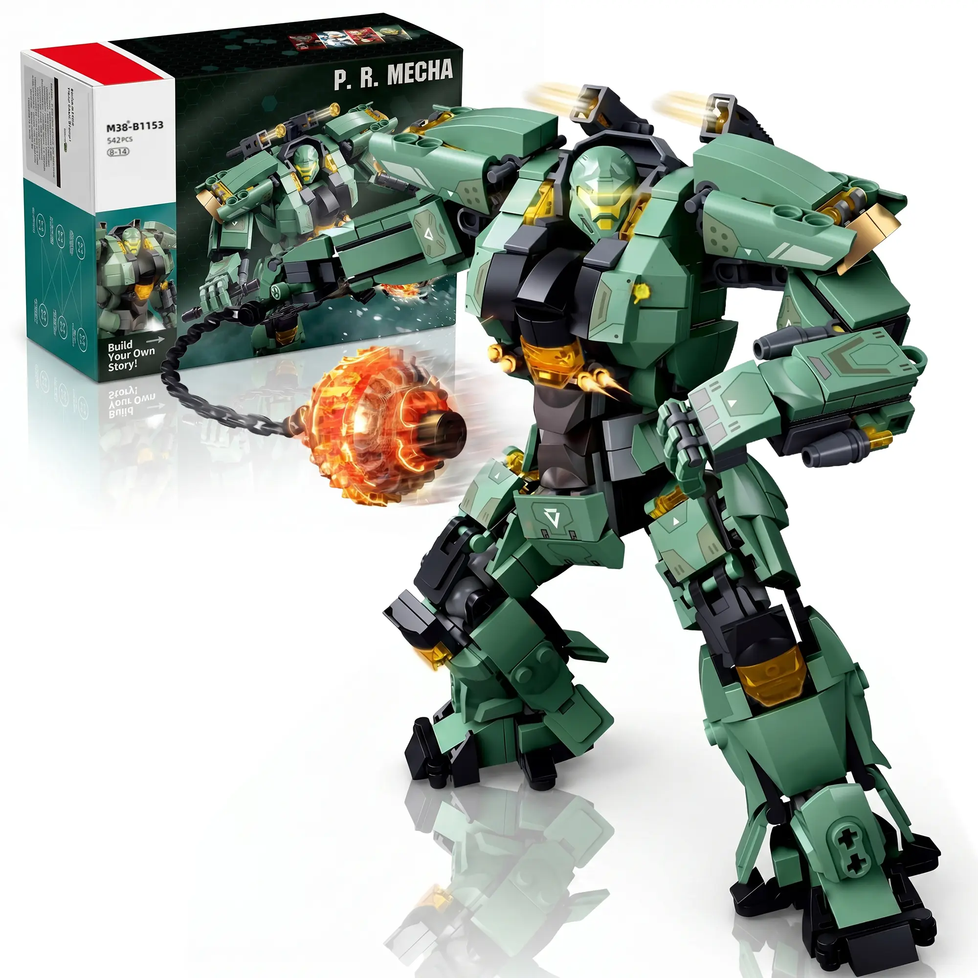 Annihilation Ranger Mecha Building Set, Warrior Robot Action Figure Kit for Adults and Teens, Action-Packed and Creative DIY Project, Bold Collectible Gift for Mech Enthusiasts, Striking Combat Aesthetic for Shelf or Desk Display